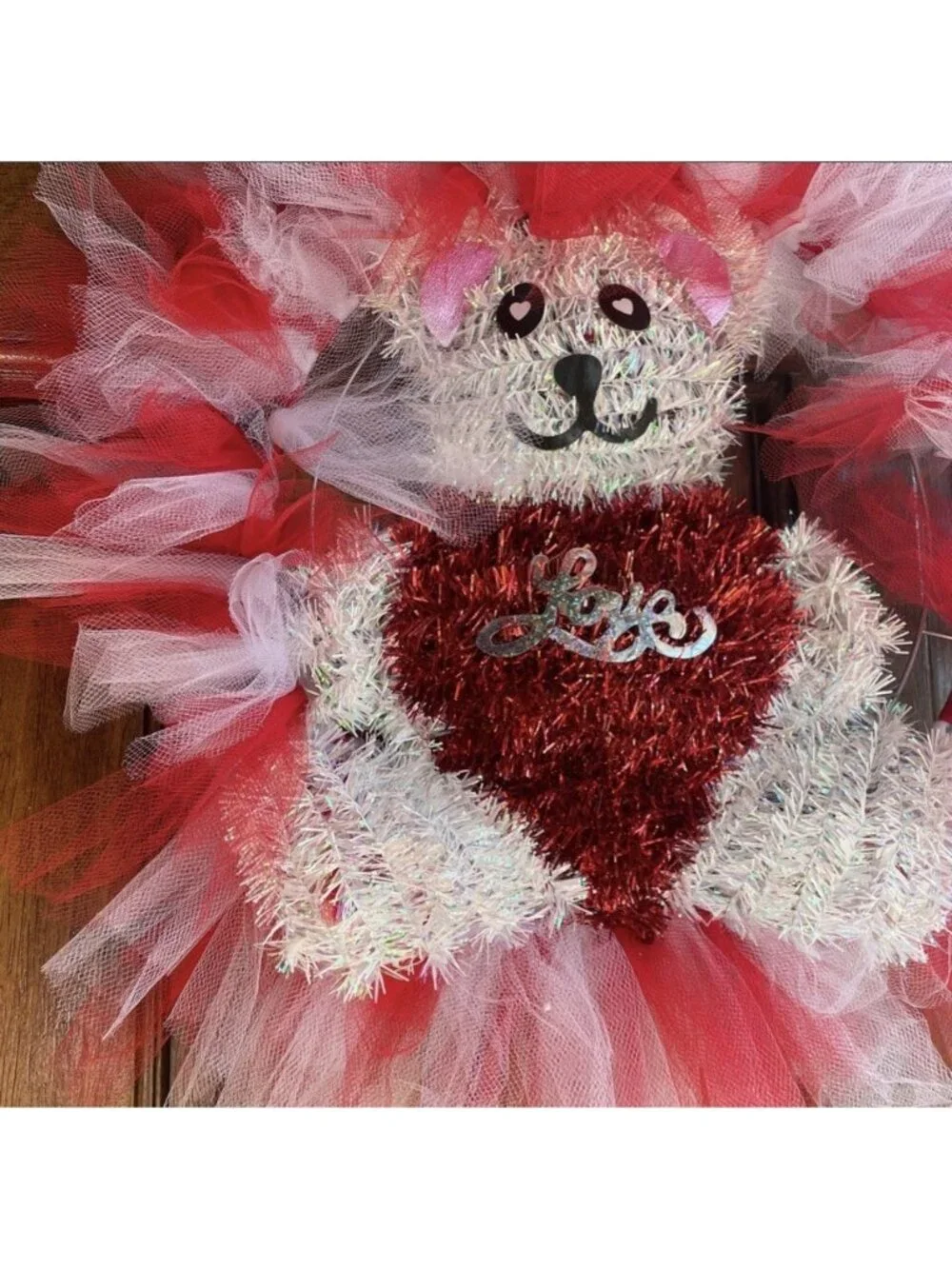 Valentines Wreath-Bear-Love